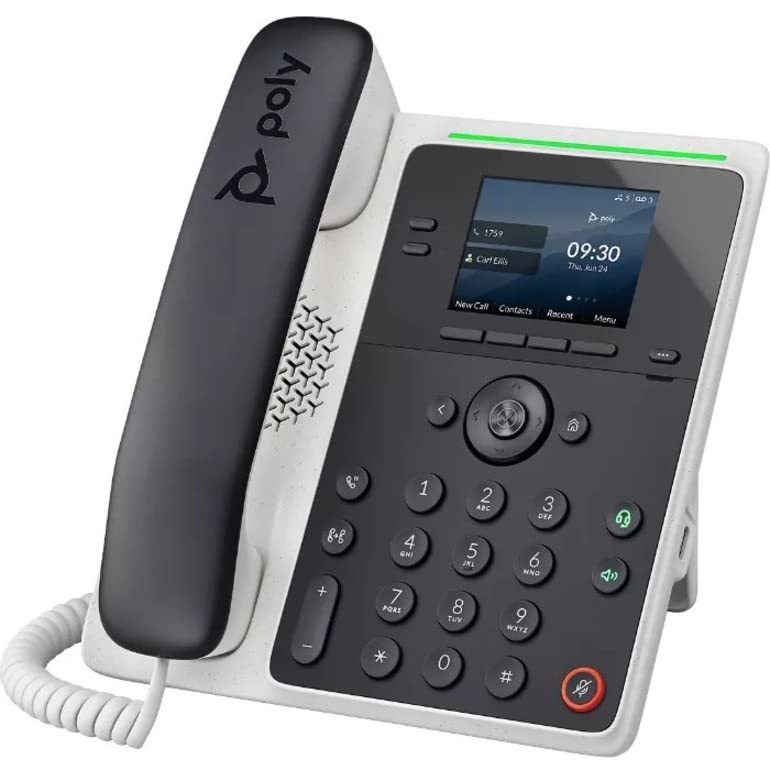 Poly Edge E220 IP Desk Phone - 4-line Keys Supporting up to 16 Lines - Integrated Bluetooth for Mobile Phone and Headset Pairing (Power Supply NOT