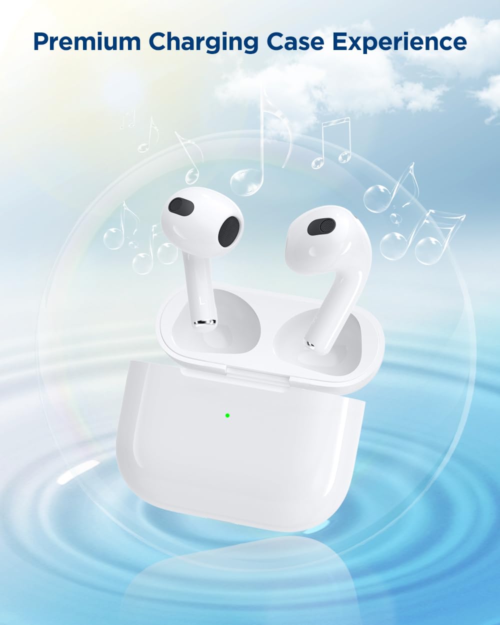 Wireless Charging Case Compatible with AirPods 3rd Generation, AirPod 3rd Gen Charger Cases Replacement with Bluetooth Pairing Sync Button (Case Only)