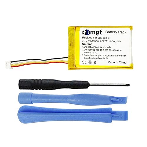 MPF Products 1000mAh L0721-LF Battery Replacement Compatible with JBL Clip 3 Portable Bluetooth Wireless Speaker