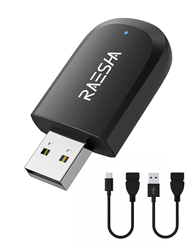 RAESHA Wireless CarPlay Adapter - Mini 2 in 1 Wireless CarPlay Adapter for Both Apple CarPlay and Android Auto - Easy Installation, Clutter-Free