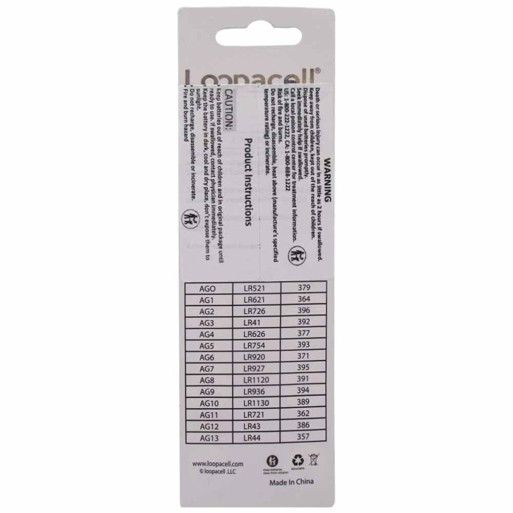 LOOPACELL SR754W 393 Silver Oxide Watch Battery 5 Pack