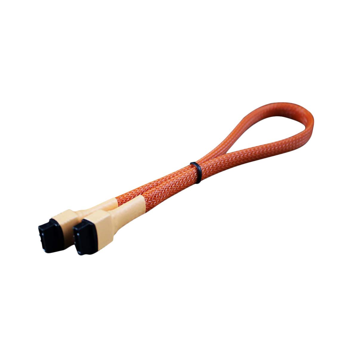 Darkside 30cm (12") SATA 3.0 180° to 180° Data Cable with Latch - UV Orange (DS-0150)