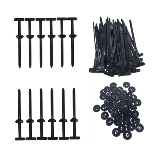 100 Pcs New Multifunctional Nylon Universal Cable Ties with Pin Buckle Design - UV Resistant Plastic Fasteners for Car Body Repair & Daily Automotive