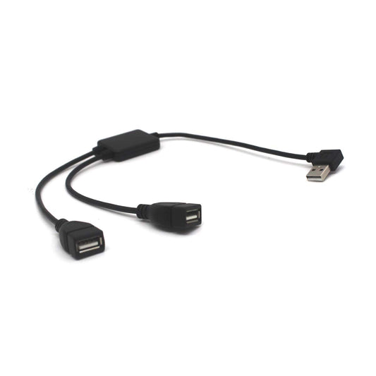 Kework 12 Inch Right Angle USB 2.0 Splitter Cable, USB Extender 1 Male to 2 Female HUB Extension Cord