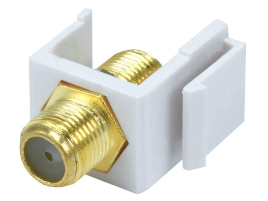 Monoprice Keystone Jack - Modular F Type, White