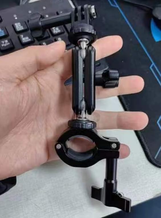 Neewer Action Camera Pole Mount with Two 360° Ball Heads 1/4" Screw Action Camera Adapter, Holder Clamp for Motorcycle Bike Handlebar, Compatible