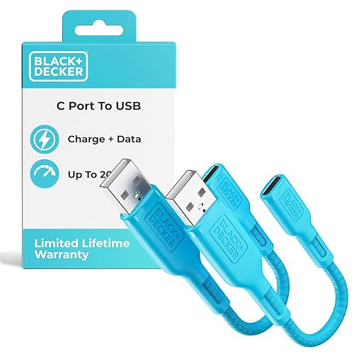 BLACK+DECKER USB C to USB Adapter [2 Pack] Type C Female to USBA Male OTG Cable USBA to USBC Adapter Apple Compatible with MacBook Pro/Air iPhone…