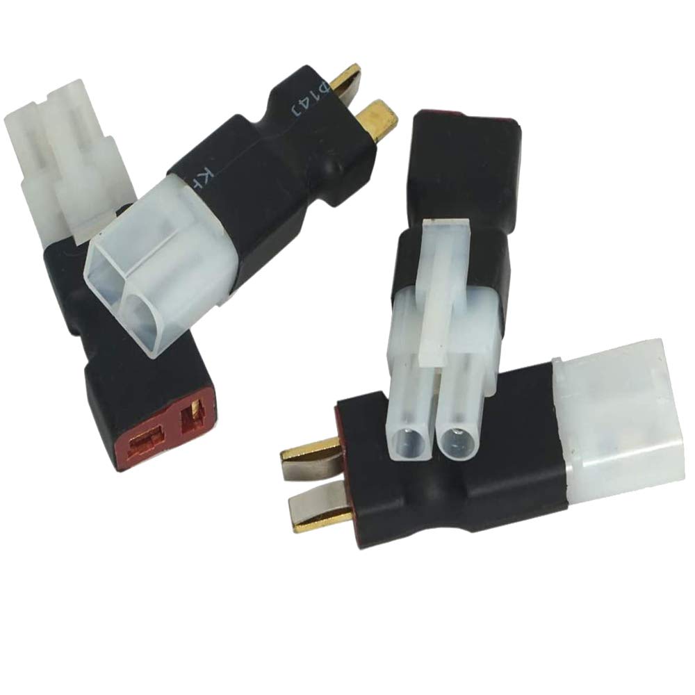Yiqigou 2 Pairs Deans Style T-Plug Connector to BigTamiya Style Connector Conversion Adapter RC Male Female Connector for RC FPV Drone Car Truck Lipo