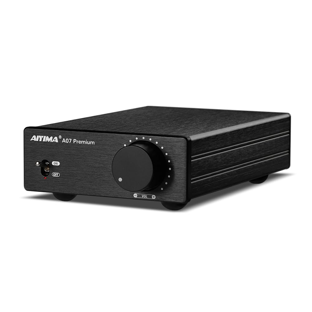 AIYIMA A07 Premium TPA3255 Power Amplifier 300Wx2 HiFi Class D Amp Mini 2 Channel Stereo Amplifier with Pre-Out for Desktop Bookshelf Speaker Home