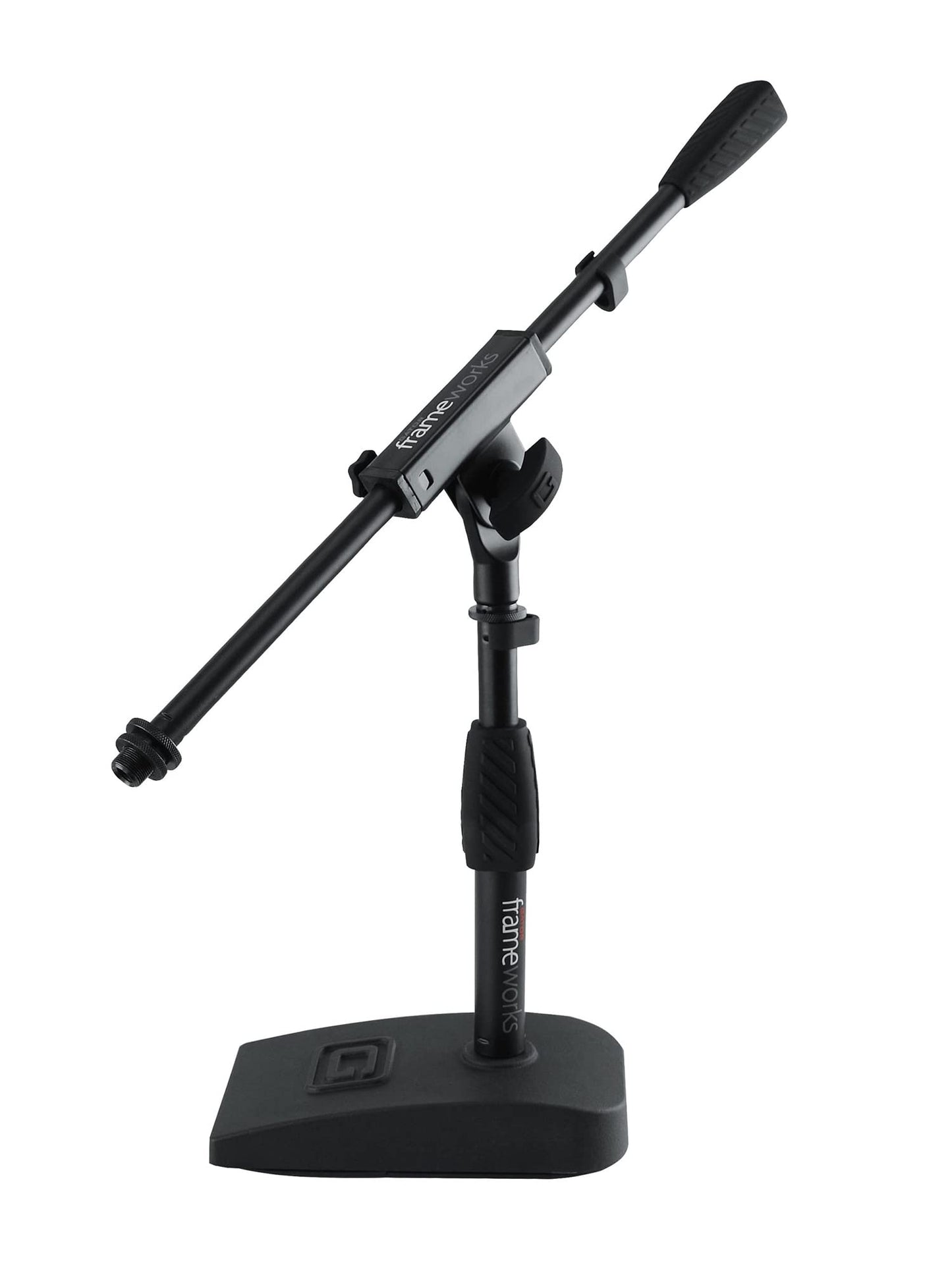 Gator Frameworks GFW-MIC-0821 Bass Drum and Amplifier Microphone Stand with Single-Section Boom and Weighted Base Bundle with Windscreen, XLR Cable