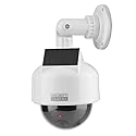 ASHATA Security Camera Dome Dummy Camera Indoor/Outdoor Realistic Solar Camera Flashing LED Light for Home/Warehouse/Shops