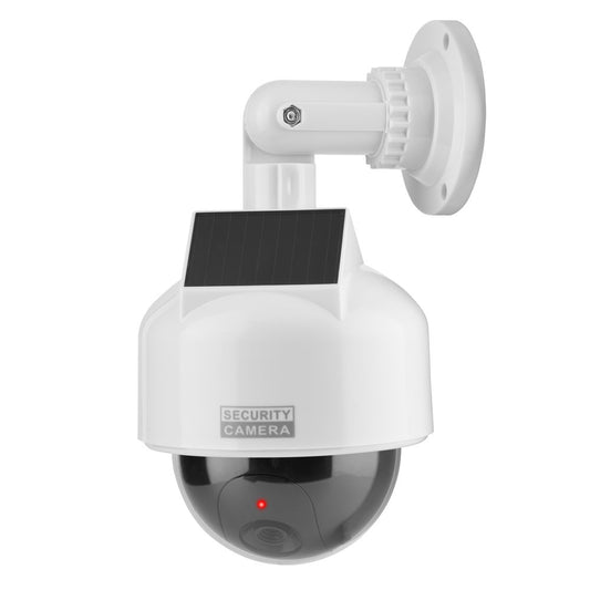 ASHATA Security Camera Dome Dummy Camera Indoor/Outdoor Realistic Solar Camera Flashing LED Light for Home/Warehouse/Shops