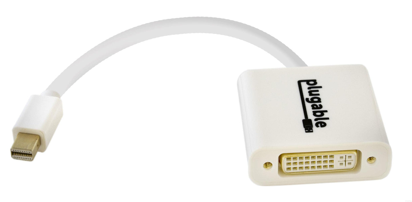Plugable Mini DisplayPort (Thunderbolt 2) to DVI Adapter (Driverless, Supports Mac, Windows, Linux Systems and Displays up to 1920x1200@60Hz, Passive)