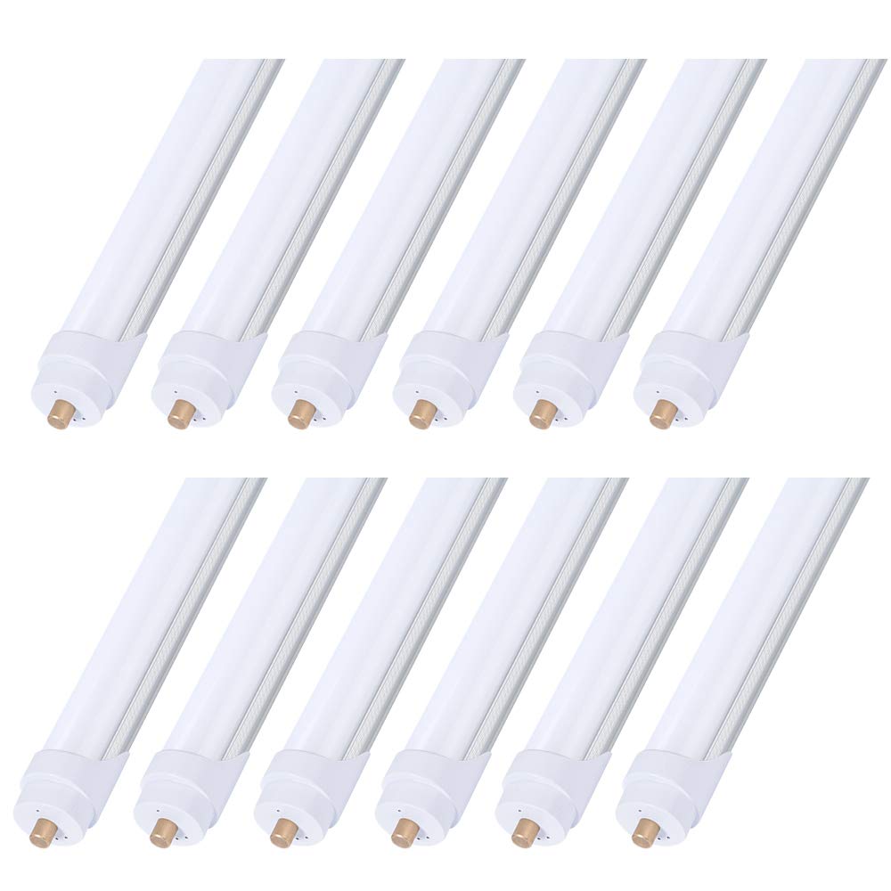 ONLYLUX 8ft LED Bulbs,12 Pack 45W 5400LM, 6000k, Milky Cover