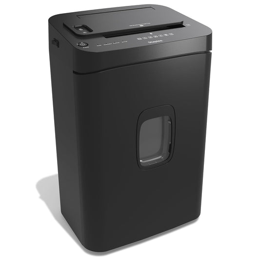 Staples 150-Sheet Micro-Cut Paper Shredder, Autofeed, Anti-Jam, 7.4-Gallon Pull-Out Bin, Black, for Home & Office, Black