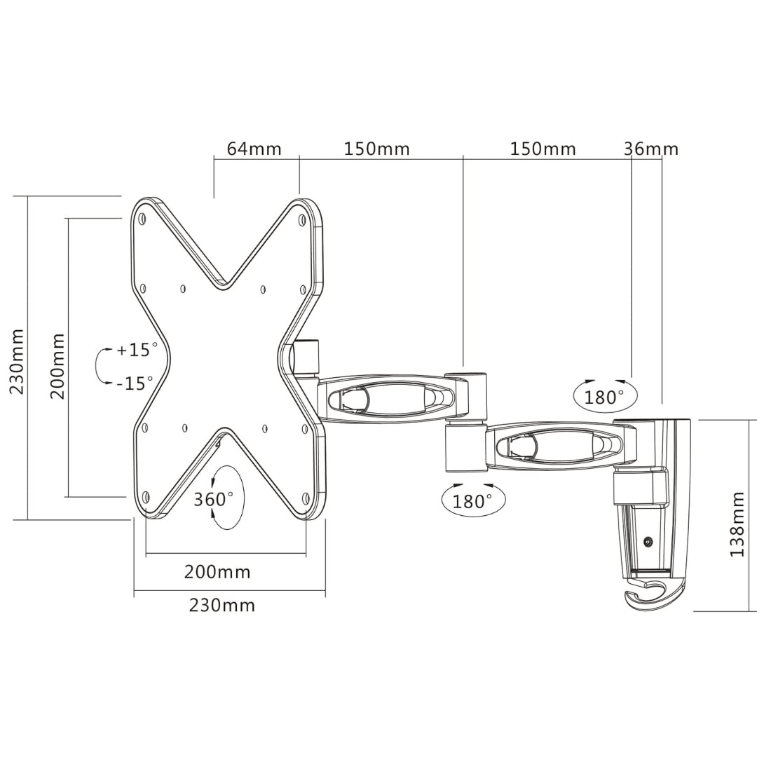 ICI423755 - MANHATTAN 423755 23-42 Universal Dual-Arm Articulating Flat Panel Mount