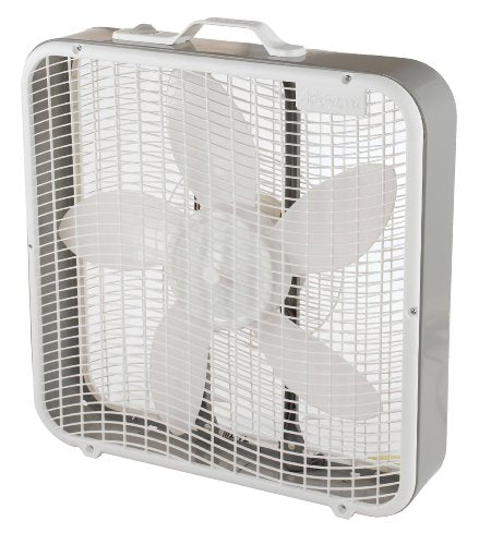Camair Aerospeed 20-Inch 3-Speed Premium Box Fan with Energy Efficient Design and Carrying Handle, Light Gray
