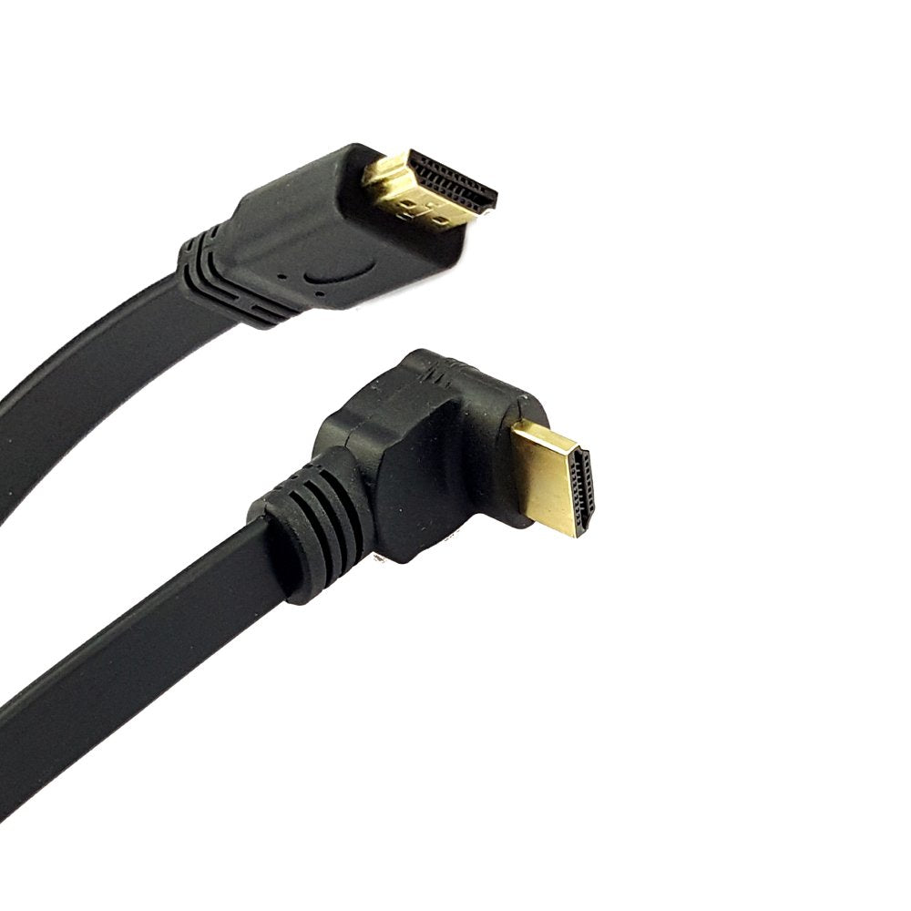 Seadream Angled HDMI 2.0 Male to Male Cable,1Foot Flat Gold Plated High Speed Down Angled HDMI Male to Male Angle Cable 60Hz, 4K 2K Supports Ethernet