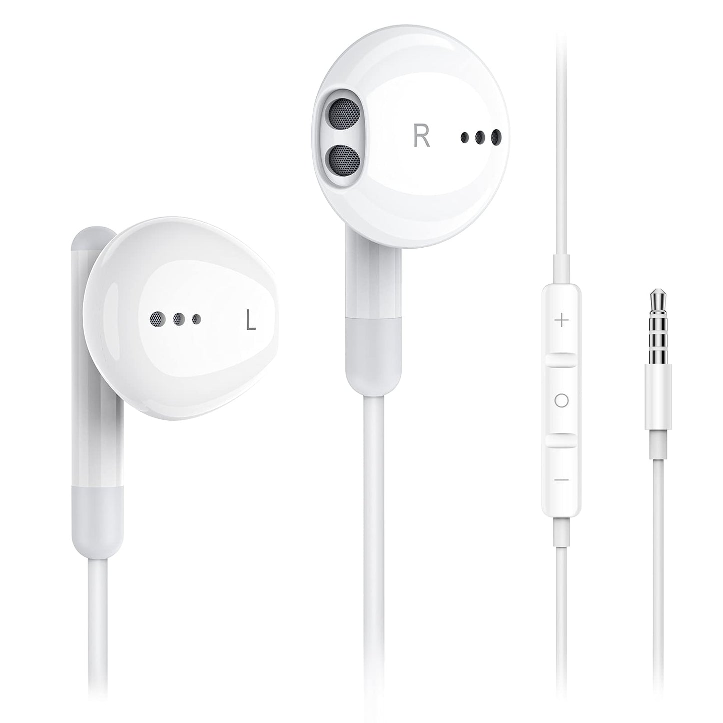 Kimwood Wired Earbuds with Microphone, Wired Earphones in Ear Headphones HiFi Stereo, Powerful Bass and Crystal Clear Audio, Compatible with iPhone