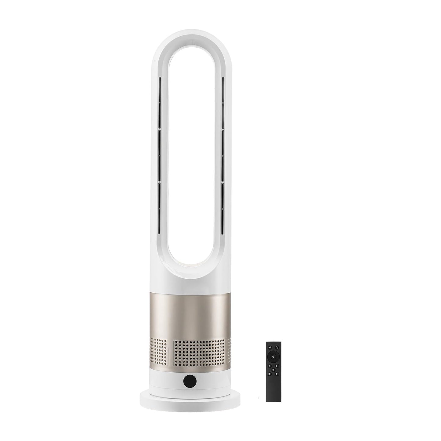 VEVOR Tower Fan Bladeless, 16 ft/s Velocity Quiet Floor Fan with Cooling Effect & Heating Mode, 80° Remote Oscillating Fan, 8-Speed 9H Timer Standing