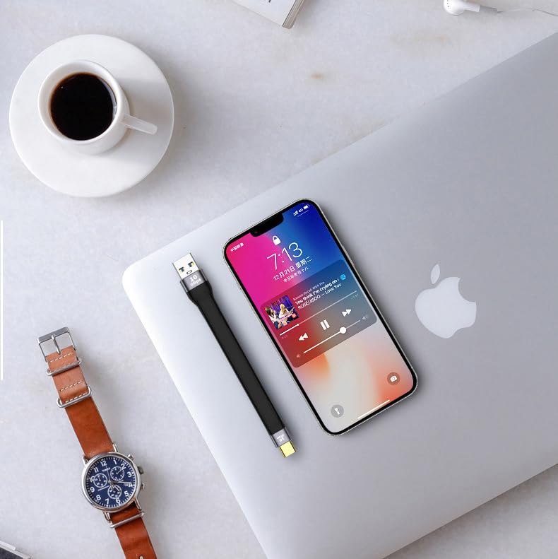 Short USB3.1 Cable [13cm 5 inch] Compatible with Apple MFi Certified iPhone Cable 30W Fast Charging for iPhone 14/I4 Pro/14 Pro Max/13 12 Pro Max/11