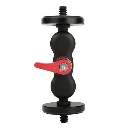 Acouto Head, Multi-Function 360 Degree Swivel Ball Head Adapter Arm, Aluminum Alloy Articulating Magic Arm Mount Adapter for Camera Monitor & Light