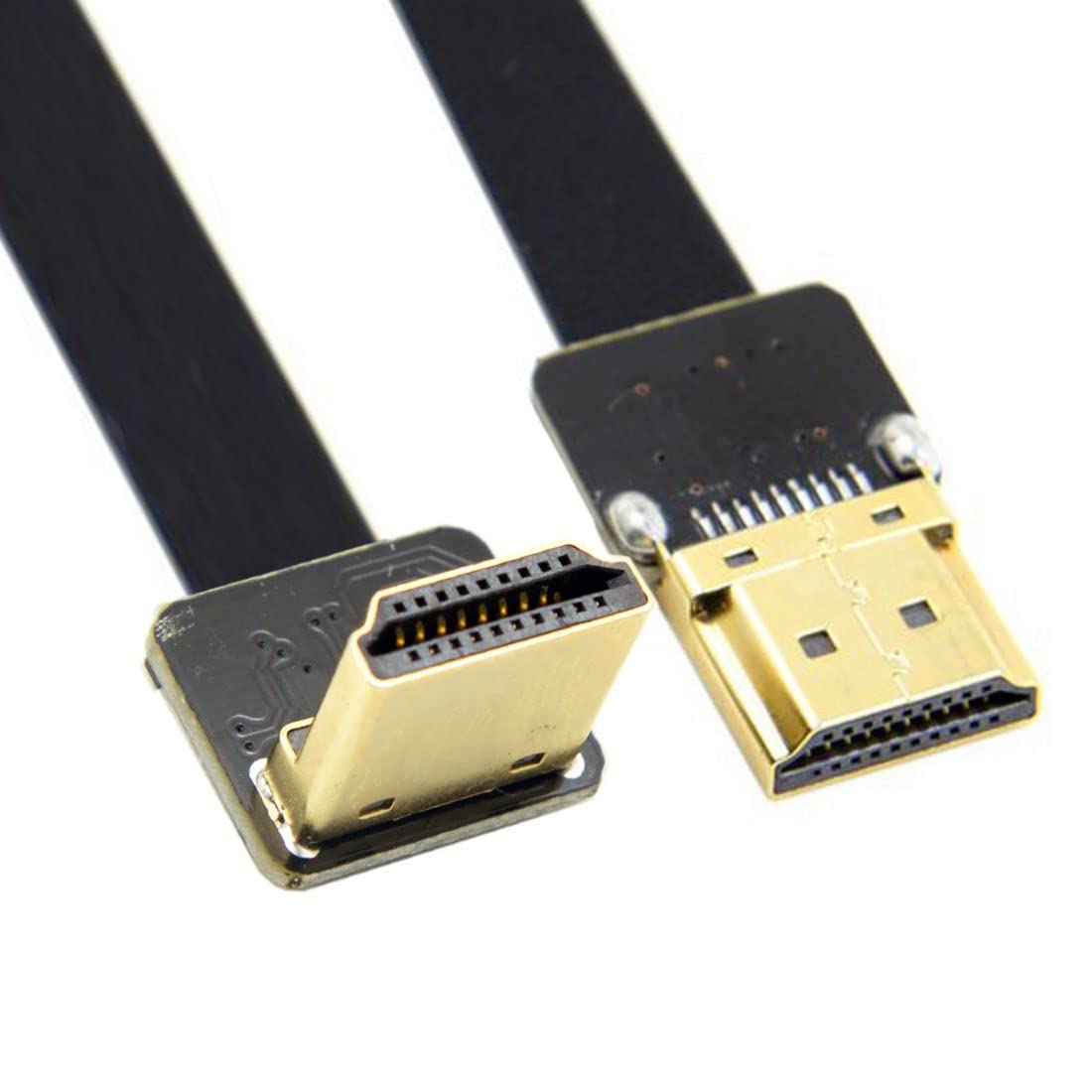 chenyang CY 50cm FPV HDMI Type A Male to 90 Degree Down Angled HDMI Male HDTV FPC Flat Cable for Multicopter Aerial Photography