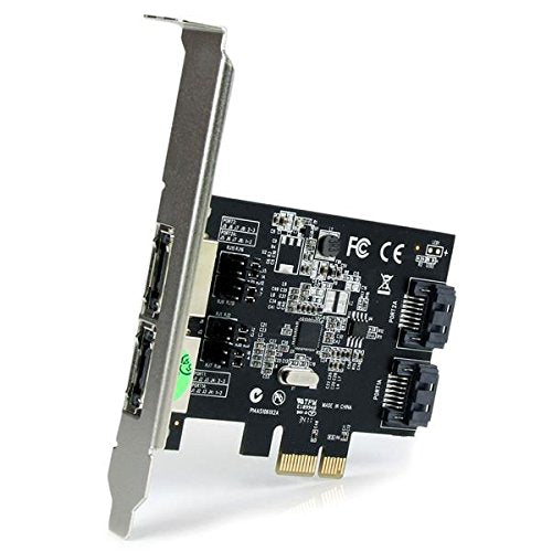 StarTech 2 Port PCI Express SATA 6 Gbps eSATA Controller Card - Dual Port PCIe x1 SATA III Adapter with Configurable Internal/External Connectivity