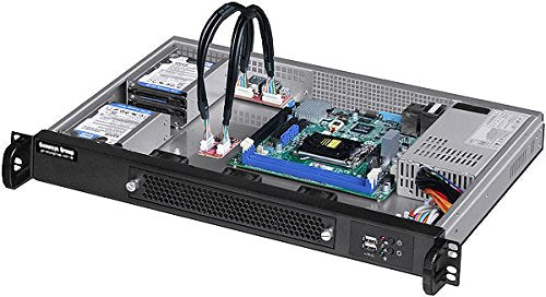 PLINKUSA RACKBUY 1U Rackmount Chassis(11.81" Deep)(Micro-ATX/Mini ITX)(4x2.5 7~15mmHDD/SSD)(Customize 1U IO Shield)(NO Power Supply,No Rail,No System