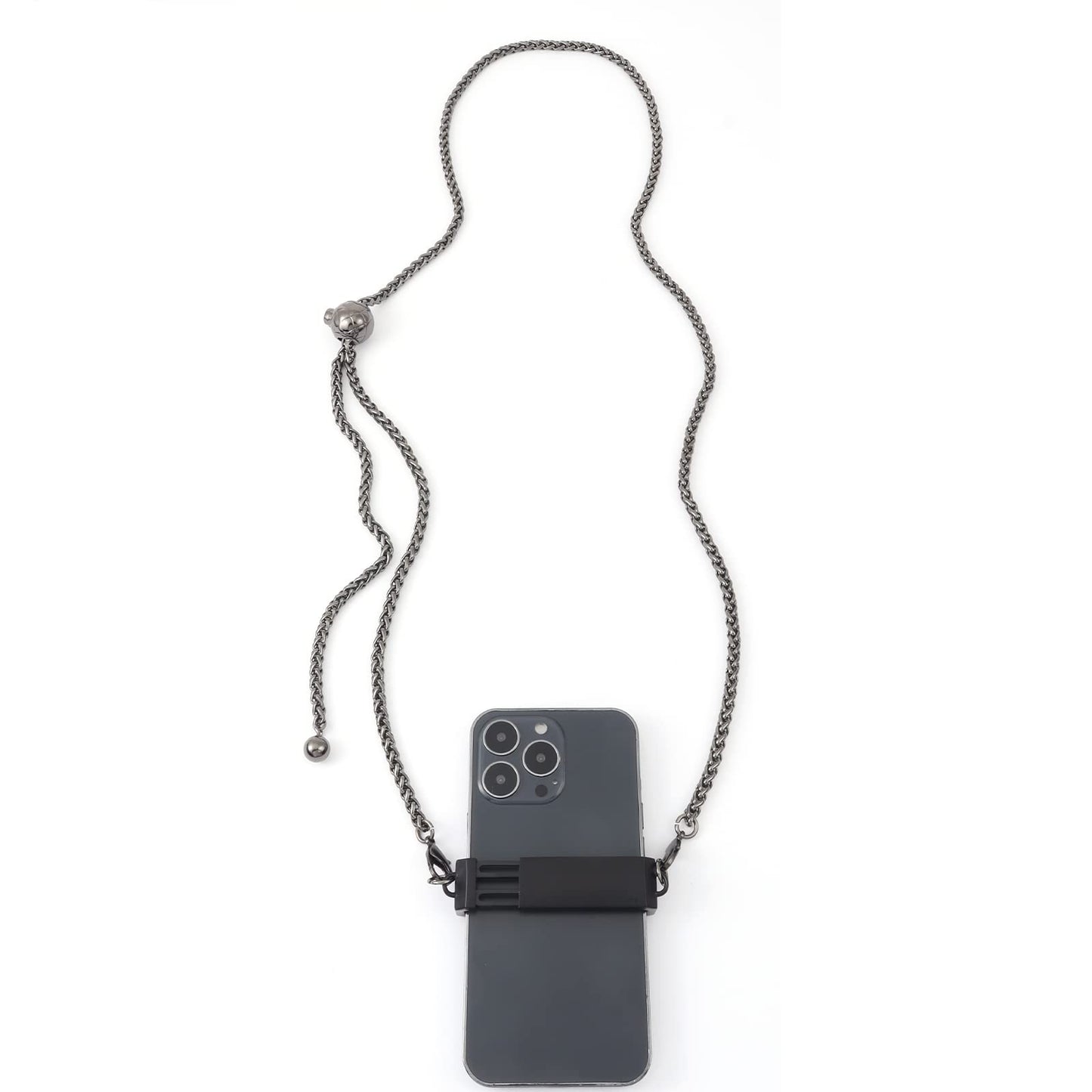 BAIXUEJI Portable Crossbody Phone Lanyard - Adjustable Metal Chain Case