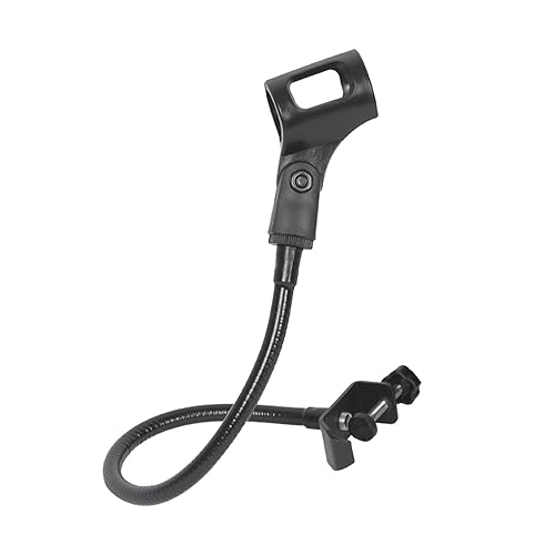 Saycker 360 Degree Flexible Gooseneck Microphone Stand Adjustable Desk Mic Boom Arm Stand with Clip(Black)