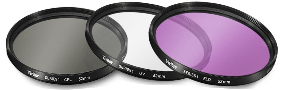 52mm 7PC Filter Set for Nikon D3100, D3200, D3300, D5100, D5200, D5300, D5500 with NIKKOR 18-55mm f/3.5-5.6G VR II Lens - Includes 3 PC Filter Kit