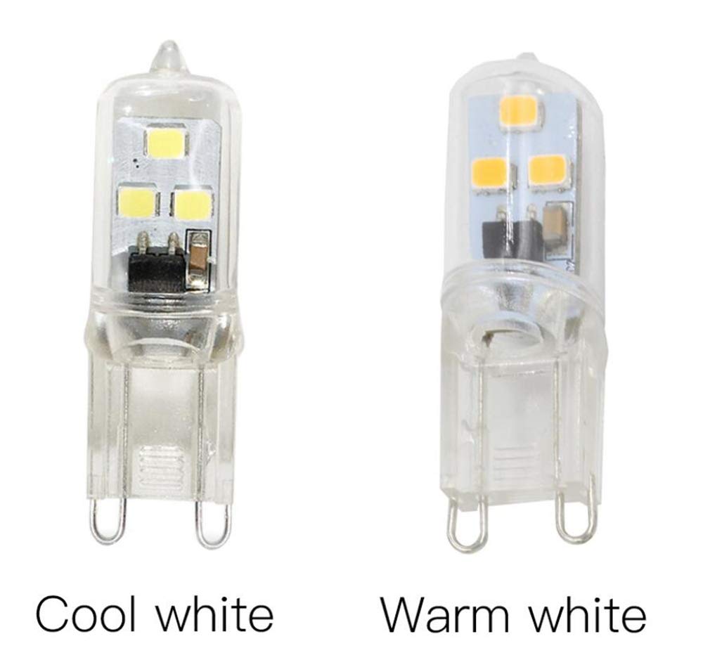 G9 LED Light Bulb Dimmable 1W(10W Halogen Equivalent) Cool White 6000K LED Corn Lights for Home Lighting Chandelier Wall Sconces,6LED 2835SMD,10 Pack