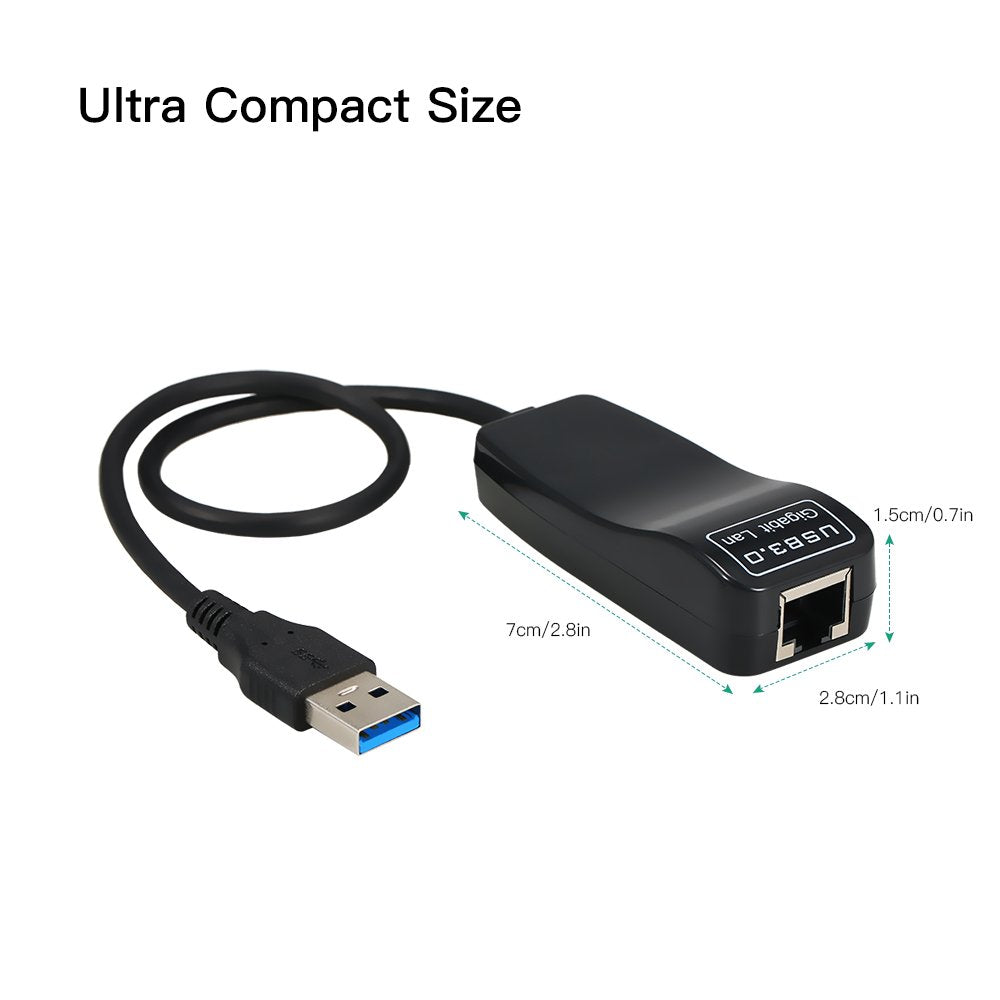 USB to Ethernet Adapter USB 3.0 to Gigabit Ethernet Network Converter for 10/100/1000 Gigabit Ethernet for Mac Windows pc Laptop