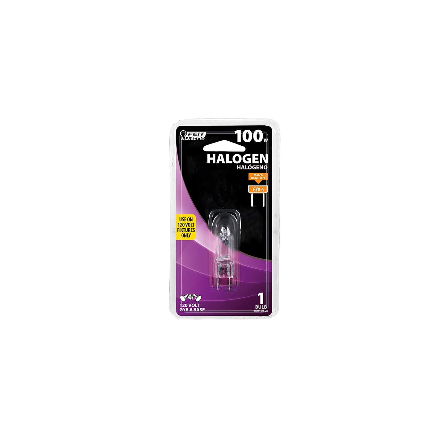 Feit Electric Halogen Bulb 100W T4 GY8.6 - Dimmable 1600 Lumens 3000K