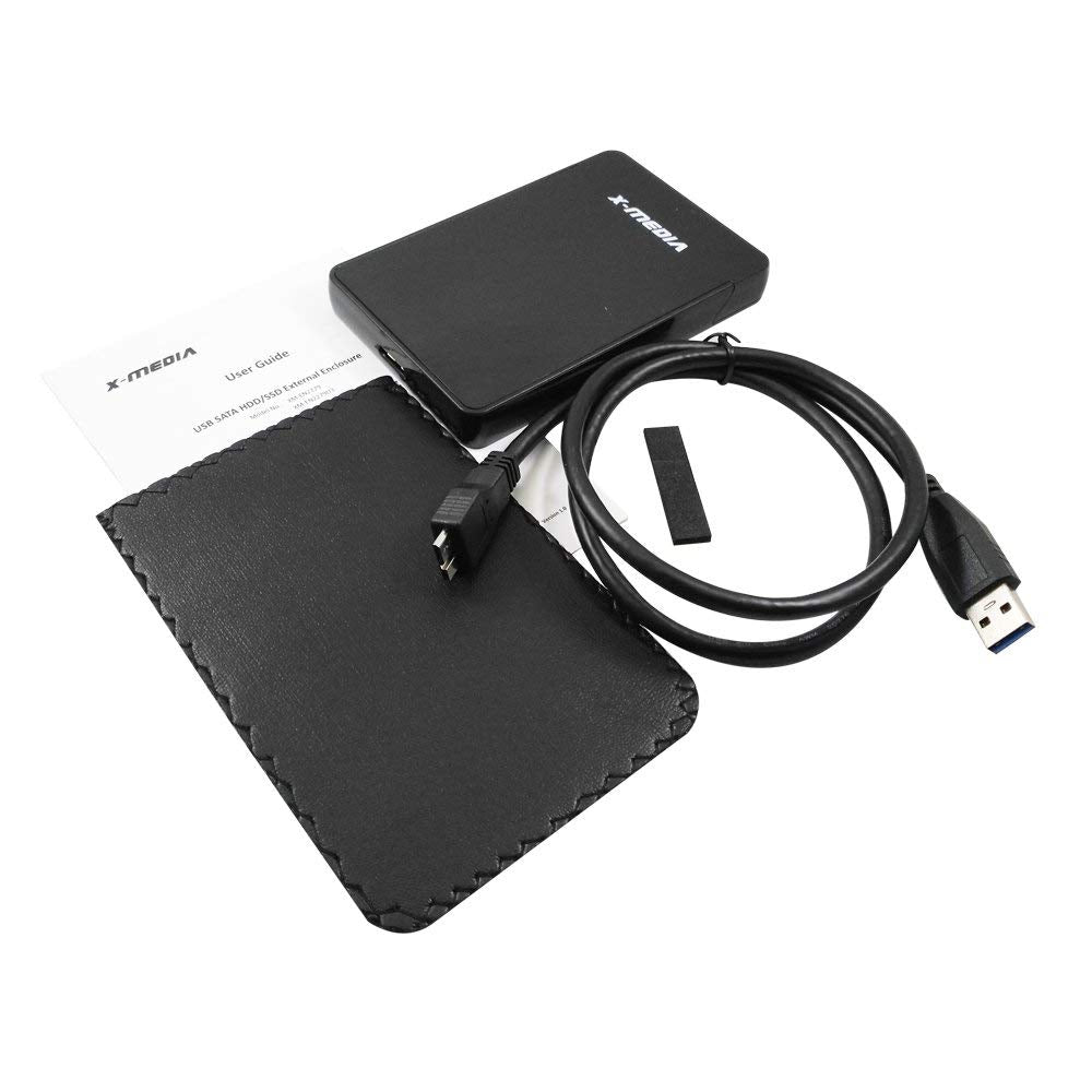 X-MEDIA XM-EN2279U3 2.5-Inch Tool-Free USB 3.0 SATA Hard Disk Drive HDD External Enclosure Case for 7mm / 9.5mm 2.5-Inch SATA HDD and SSD