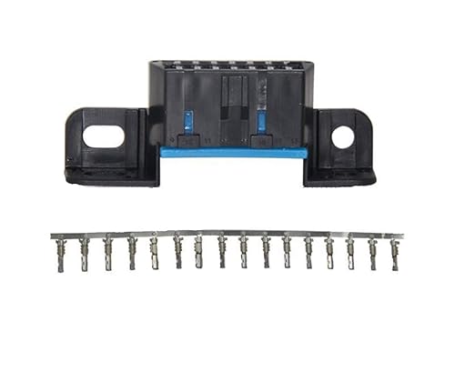 E-Car Connection Universal OBD2 16 Pin Square L Type Car Connection Male/Female Adaptor Plug with Screws (J1962 Female)