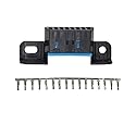 E-Car Connection Universal OBD2 16 Pin Square L Type Car Connection Male/Female Adaptor Plug with Screws (J1962 Female)