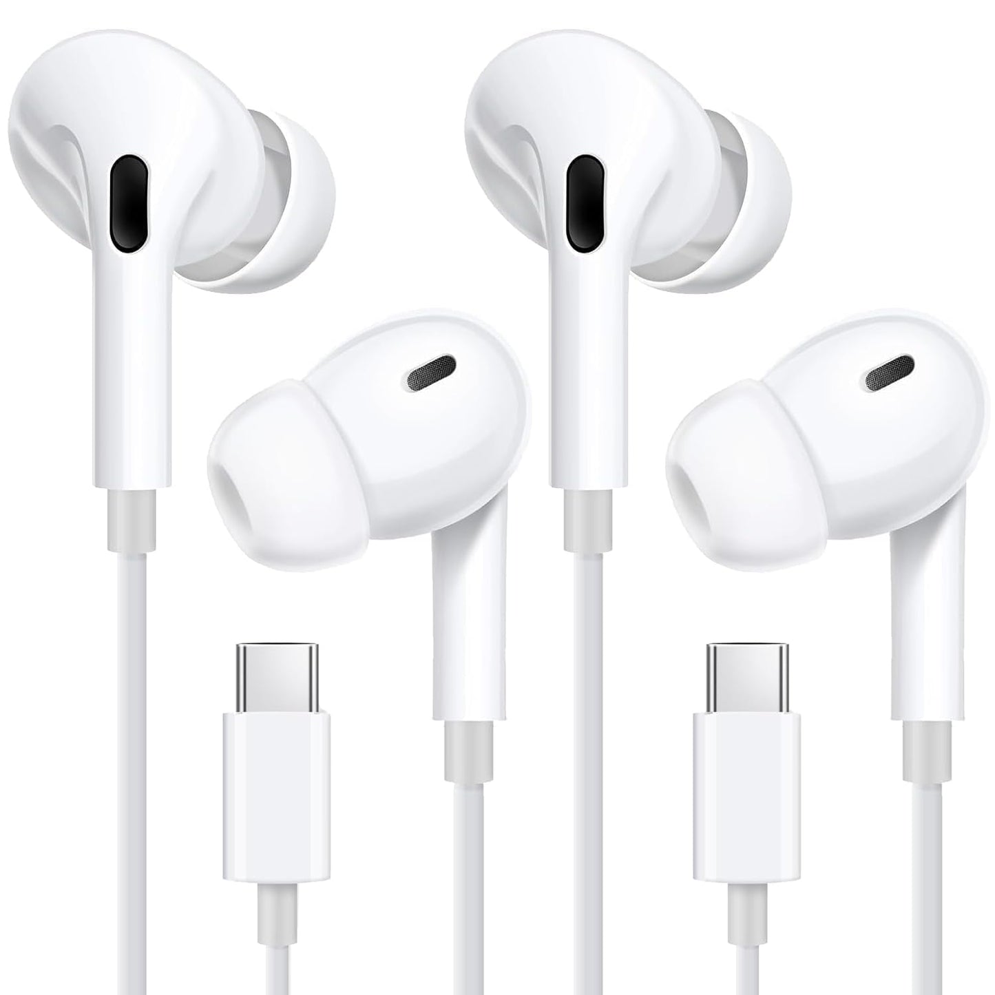 USB C Earbuds Wired USBC Headphones for iPhone 17 16 15 Pro Max 16e 15 16 Plus, Ear Buds in-Ear Earphones Wired Type C Ear Phones with Microphone