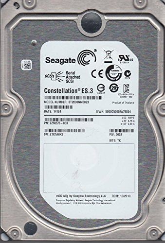 Seagate ST2000NM0023, Z1X, TK, PN 9ZM275-003, FW 0003, 2TB SAS 3.5 Hard Drive (Renewed)