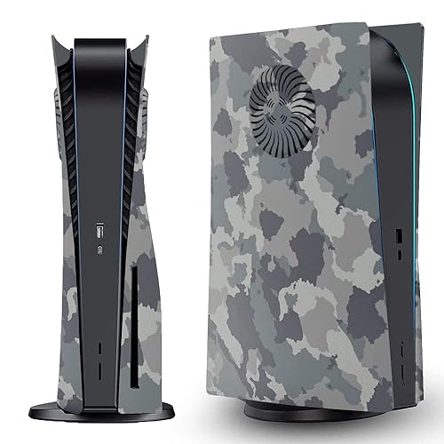 Plate for ps5 Faceplate Case with Cooling Vents Cover Replacement Plate for PS5 Disc Edition Hard Shell Faceplate Camouflage Skin Cover Plates ABS