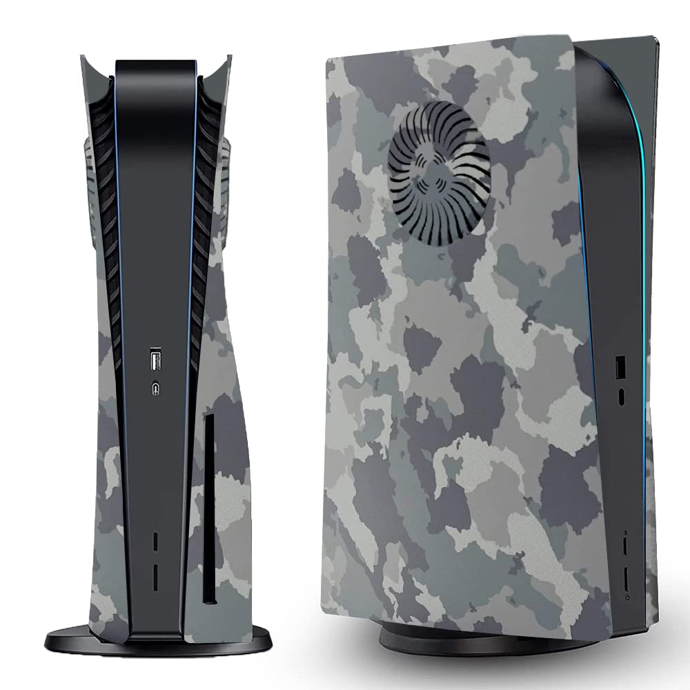 Plate for ps5 Faceplate Case with Cooling Vents Cover Replacement Plate for PS5 Disc Edition Hard Shell Faceplate Camouflage Skin Cover Plates ABS
