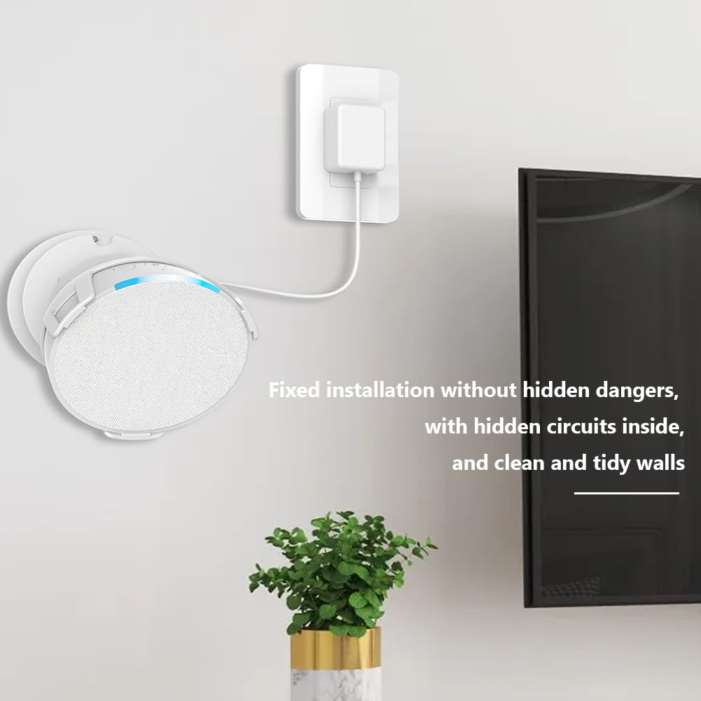 AZURAOKEY 2Pack Stand for Echo Pop, Wall Mount Holder for Echo Pop with Cable Management Shelf for Space-Saving and Easy Access - Perfect Bracket