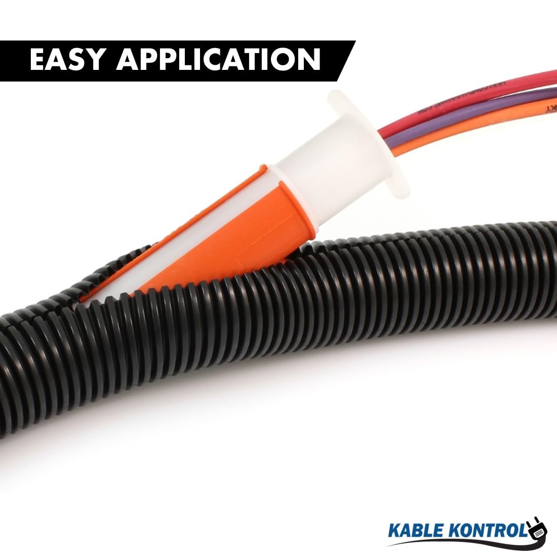Kable Kontrol Wire Loom Installation Tool For 2" Inch Wire Looms Conduit Woven Wrap Cable Sleeving Insertion - Orange - 1 Pc/Pack