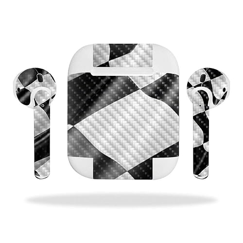 MightySkins Carbon Fiber Skin for Apple Airpods - Baseball | Protective, Durable Textured Carbon Fiber Finish | Easy to Apply, Remove, and Change…