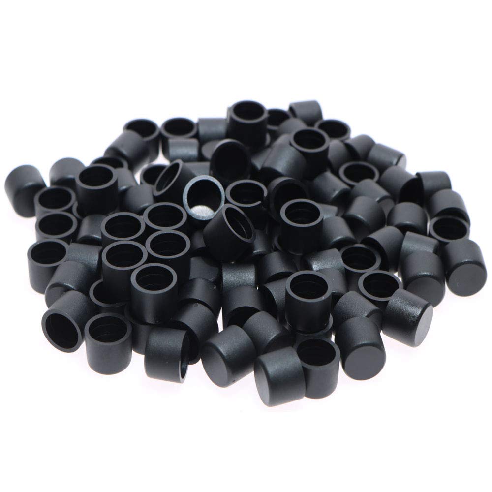 RCA Female Connector Dust Proof Cap Protector Cover 100 Pcs Black