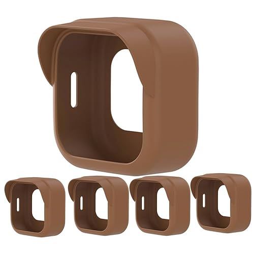 5 Pack Silicone Camera Housing Brim Design for Blink Outdoor 4 (4th Gen) (Dark Brown)