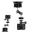 SUREWO Magnetic Quick Release Suction Cup Car Mount for GoPro,Powerful Car Suction Cup Camera Mount with Metal Extension Arm Compatible with GoPro