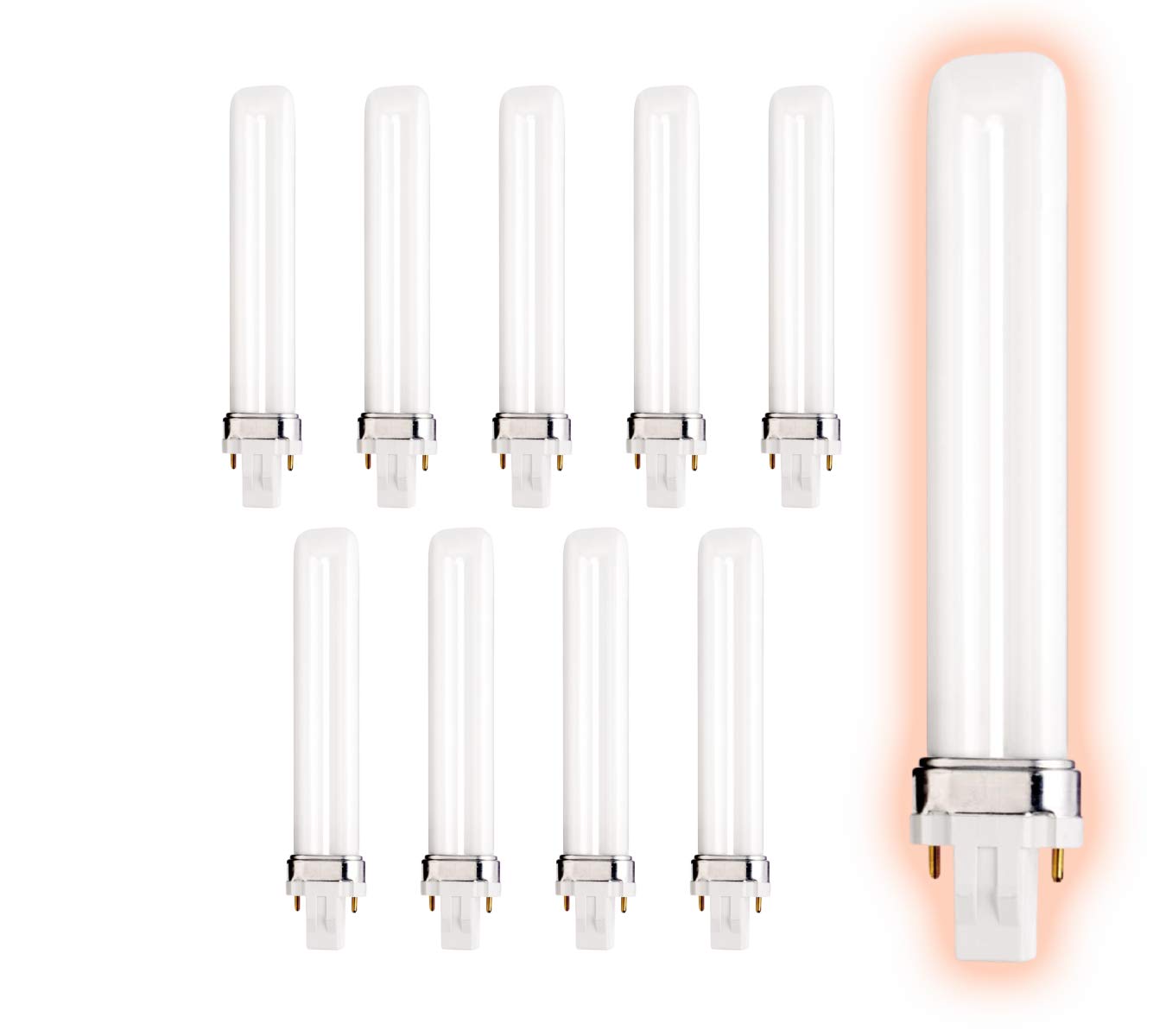 GoodBulb 13 Watt CFL Light Bulbs, 2 Pin GX23 Base 5000K Daylight, 13W High Output 800 Lumens, Single Tube Compact Fluorescent Light Bulbs Plug-in, Car