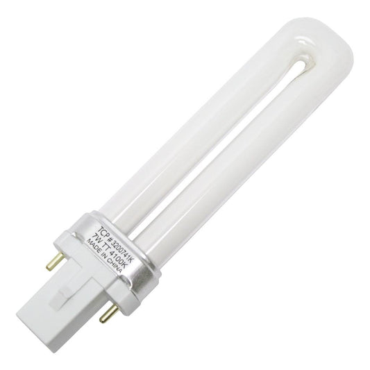TCP 3200741K Fluorescent Twin Tube PL Lamp - 7 Watt (410 Lumens) Cool White (4100K) 2-Pin (G23 base) Twin Tube PL Lamp